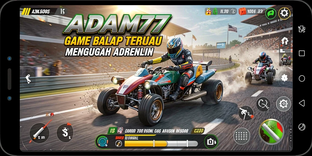 Screenshot gameplay balap seru di ADAM77.