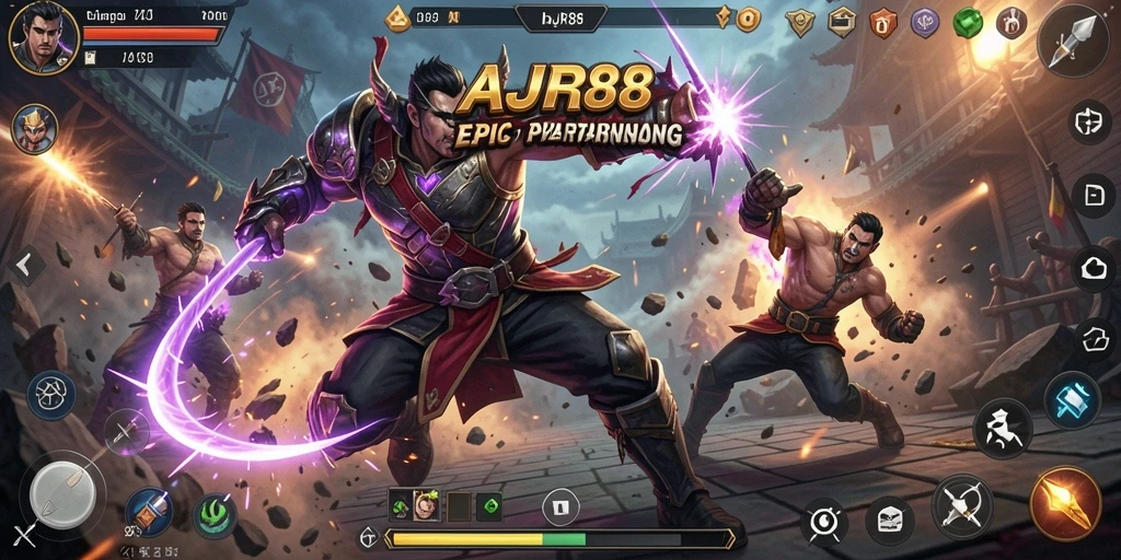 Screenshot utama AJR88 menampilkan aksi pertarungan yang mendebarkan.