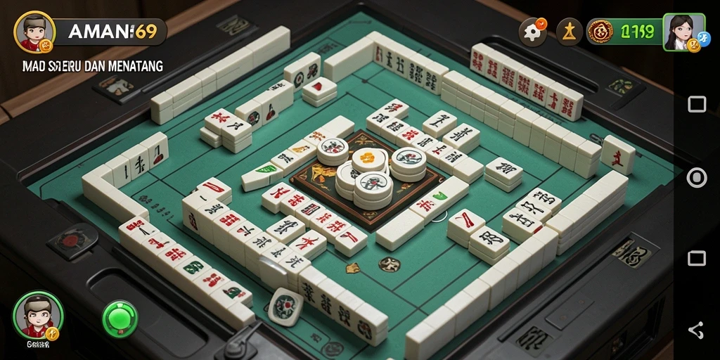 Tampilan menarik dari gameplay Mahjong di AMAN69.