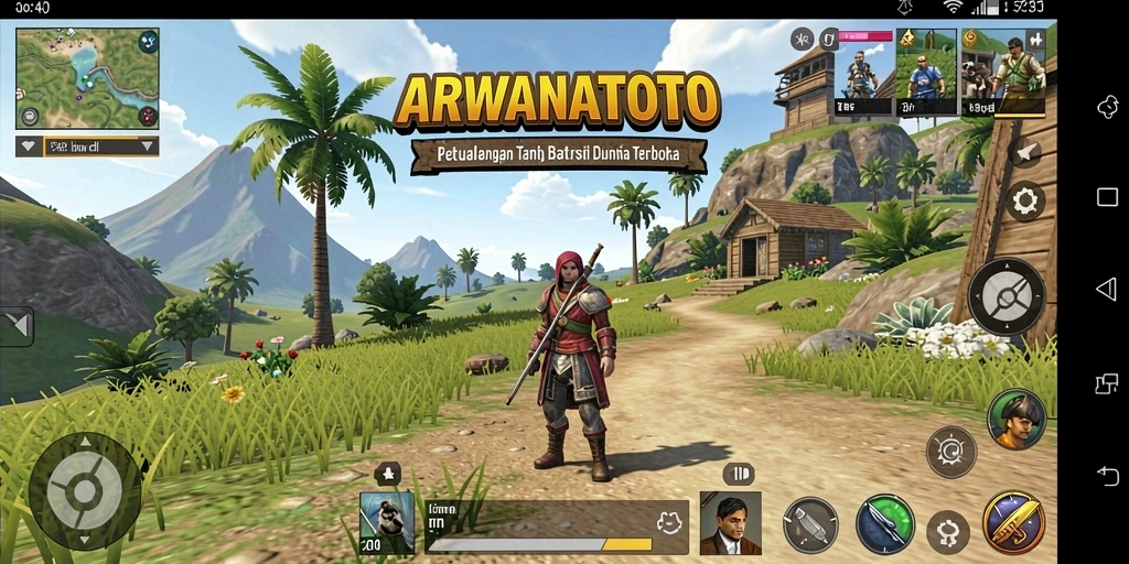 Screenshot ARWANATOTO menampilkan aksi seru di dunia terbuka.