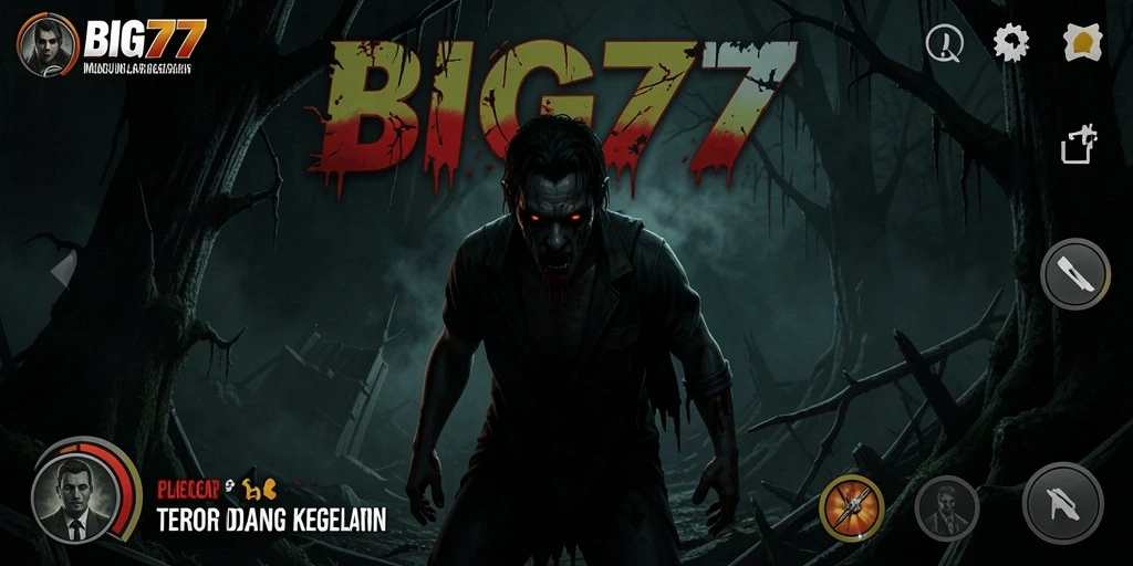 Screenshot menegangkan dari gameplay BIG77 yang menampilkan kengerian.