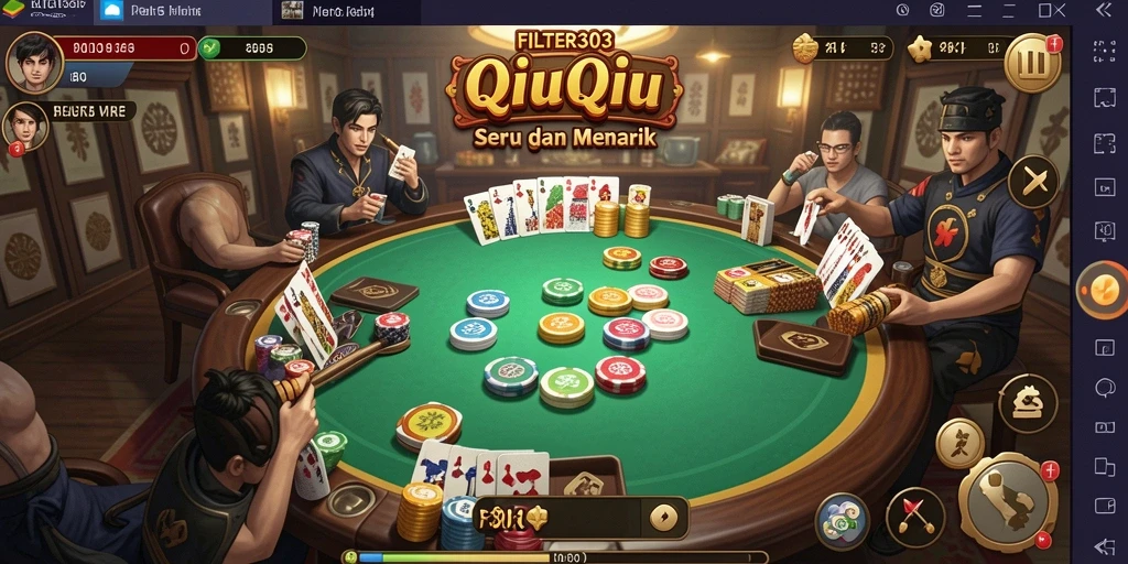 Screenshot utama FILTER303 menampilkan gameplay seru QiuQiu.