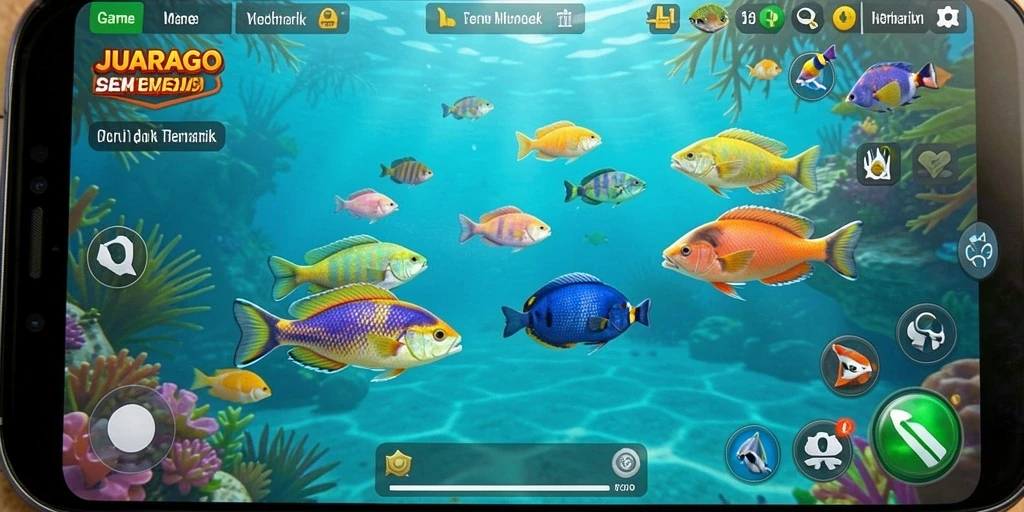 Screenshot JUARAGO menampilkan gameplay Tembak Ikan yang seru.