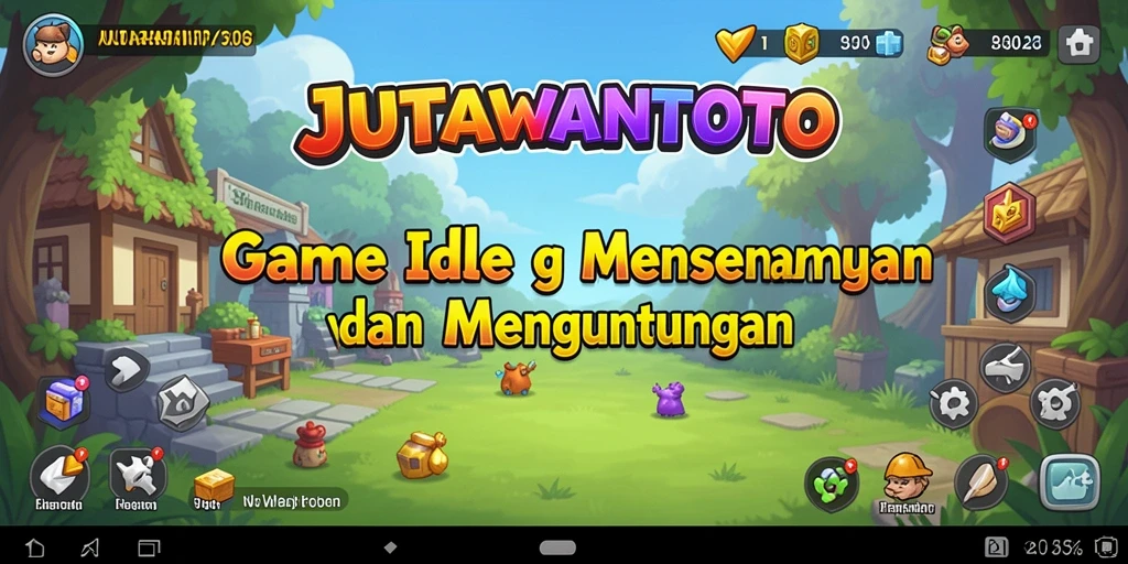 Screenshot gameplay JUTAWANTOTO menampilkan kesenangan bermain idle.