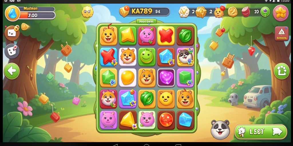 Tampilan gameplay KA789 dengan aksi Match-3 yang seru.