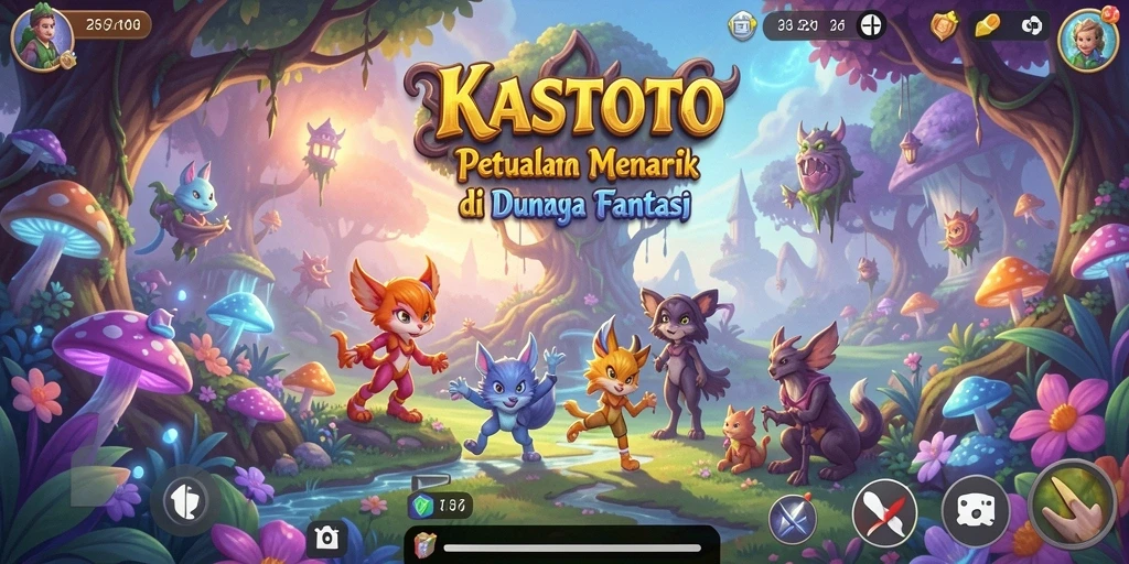 Tangkapan layar KASTOTO menampilkan aksi seru dalam petualangan menantang.