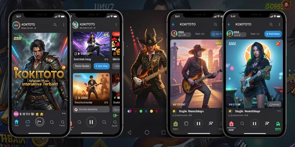 Screenshot KOKITOTO menampilkan gameplay interaktif musik yang mendebarkan.