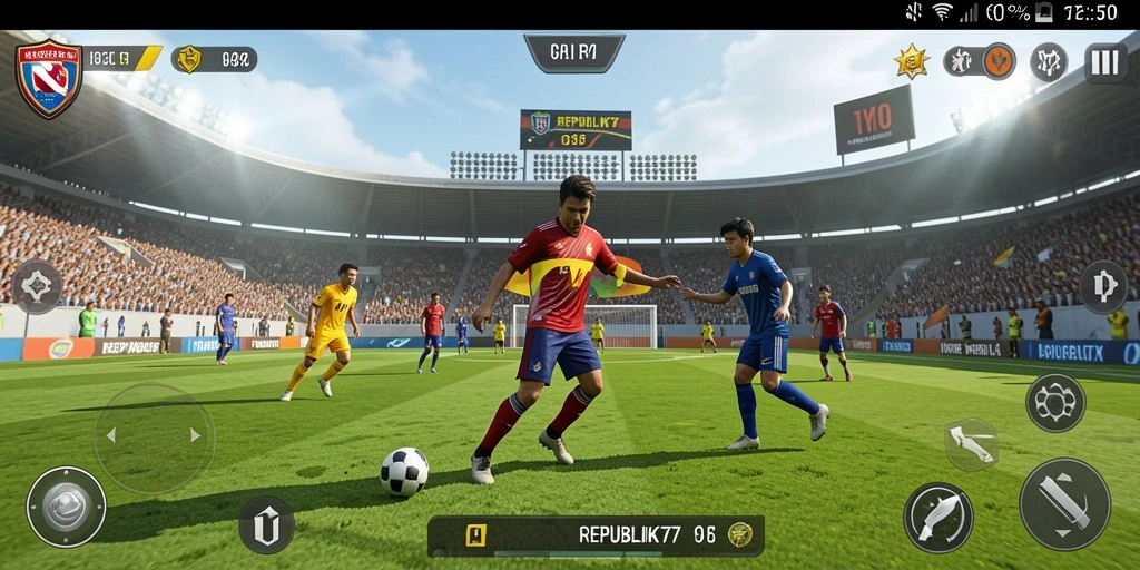 Tampilan permainan sepakbola yang seru dan dinamis di REPUBLIK77.