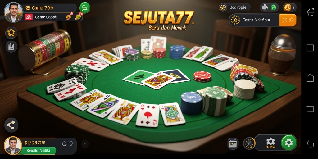 Tampilan gameplay SEJUTA77 yang menarik saat bermain Gaple.