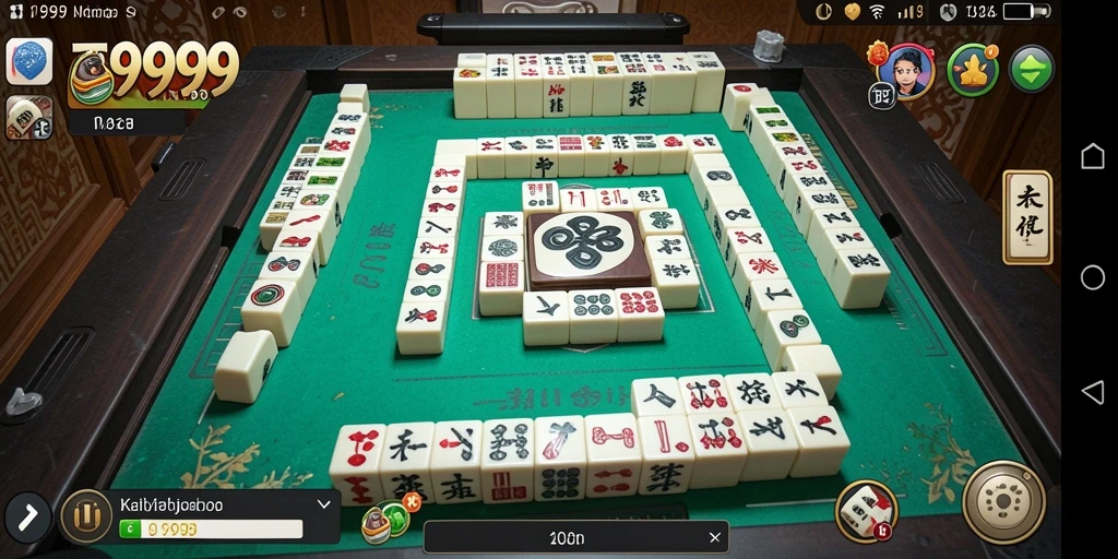 Gameplay T9999 menampilkan momen mendebarkan dalam permainan Mahjong.