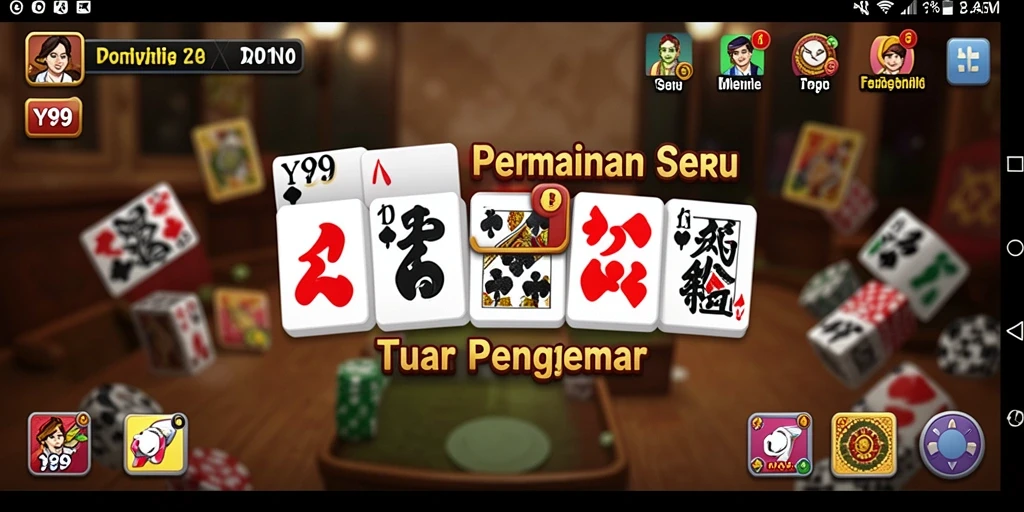 Screenshot gameplay Y89 menunjukkan serunya bermain Domino.