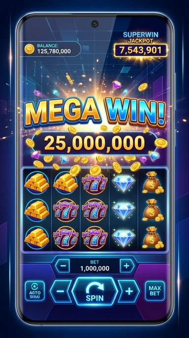 Tampilan antarmuka aplikasi superwin777 yang menarik dan mudah dinavigasi.